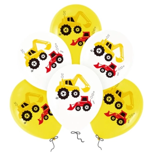 Balony urodziny dekoracja koparka spychacz mix 6x